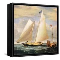 Yacht America, 1851-Fitz Hugh Lane-Framed Stretched Canvas