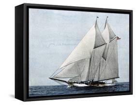 Yacht "America," First Winner of the America's Cup Race, in a Later Rig-null-Framed Stretched Canvas