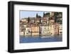 Yacht and Old Town from the Sea on a Summer's Early Morning, Rovinj (Rovigno) Peninsula, Istria-Eleanor Scriven-Framed Photographic Print