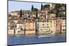 Yacht and Old Town from the Sea on a Summer's Early Morning, Rovinj (Rovigno) Peninsula, Istria-Eleanor Scriven-Mounted Photographic Print