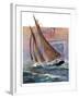 "Yacht and Steamship,"January 23, 1932-Anton Otto Fischer-Framed Giclee Print