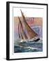 "Yacht and Steamship,"January 23, 1932-Anton Otto Fischer-Framed Giclee Print