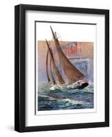 "Yacht and Steamship,"January 23, 1932-Anton Otto Fischer-Framed Premium Giclee Print