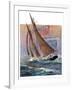 "Yacht and Steamship,"January 23, 1932-Anton Otto Fischer-Framed Giclee Print