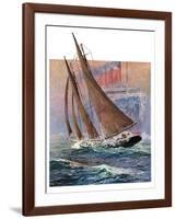 "Yacht and Steamship,"January 23, 1932-Anton Otto Fischer-Framed Giclee Print