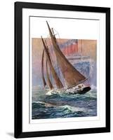 "Yacht and Steamship,"January 23, 1932-Anton Otto Fischer-Framed Giclee Print