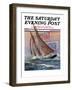 "Yacht and Steamship," Saturday Evening Post Cover, January 23, 1932-Anton Otto Fischer-Framed Premium Giclee Print