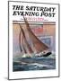 "Yacht and Steamship," Saturday Evening Post Cover, January 23, 1932-Anton Otto Fischer-Mounted Premium Giclee Print