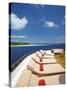 Yacht and Tropical Island, Maldives, Indian Ocean, Asia-Sakis Papadopoulos-Stretched Canvas