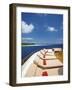 Yacht and Tropical Island, Maldives, Indian Ocean, Asia-Sakis Papadopoulos-Framed Photographic Print