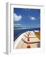 Yacht and Tropical Island, Maldives, Indian Ocean, Asia-Sakis Papadopoulos-Framed Photographic Print