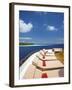 Yacht and Tropical Island, Maldives, Indian Ocean, Asia-Sakis Papadopoulos-Framed Photographic Print