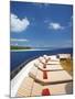 Yacht and Tropical Island, Maldives, Indian Ocean, Asia-Sakis Papadopoulos-Mounted Photographic Print