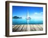 Yacht and Wooden Platform-Iakov Kalinin-Framed Photographic Print