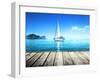 Yacht and Wooden Platform-Iakov Kalinin-Framed Photographic Print
