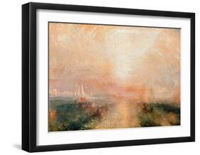 Yacht Approaching the Coast-J M W Turner-Framed Giclee Print