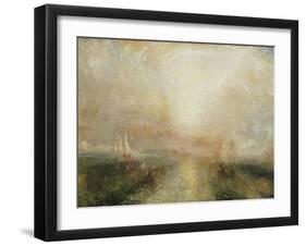 Yacht Approaching the Coast-J. M. W. Turner-Framed Giclee Print