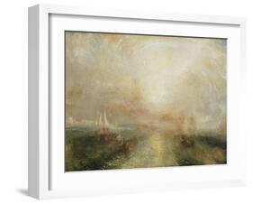 Yacht Approaching the Coast-J. M. W. Turner-Framed Giclee Print