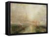 Yacht Approaching the Coast-J. M. W. Turner-Framed Stretched Canvas