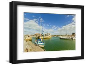 Yacht at marina by Quai de La Criee in the island's principal western town, Ars en Re, Ile de Re, C-Robert Francis-Framed Photographic Print