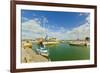 Yacht at marina by Quai de La Criee in the island's principal western town, Ars en Re, Ile de Re, C-Robert Francis-Framed Photographic Print