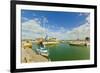 Yacht at marina by Quai de La Criee in the island's principal western town, Ars en Re, Ile de Re, C-Robert Francis-Framed Photographic Print