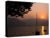 Yacht at Sunset, Lake Maggiore, Italy-Peter Thompson-Stretched Canvas
