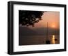 Yacht at Sunset, Lake Maggiore, Italy-Peter Thompson-Framed Photographic Print