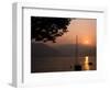 Yacht at Sunset, Lake Maggiore, Italy-Peter Thompson-Framed Photographic Print