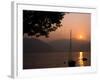 Yacht at Sunset, Lake Maggiore, Italy-Peter Thompson-Framed Photographic Print