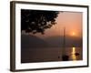 Yacht at Sunset, Lake Maggiore, Italy-Peter Thompson-Framed Photographic Print