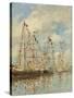 Yacht Basin at Trouville-Deauville, c.1895-6-Eugene Louis Boudin-Stretched Canvas