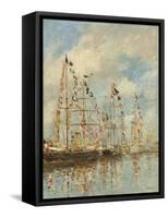 Yacht Basin at Trouville-Deauville, c.1895-6-Eugene Louis Boudin-Framed Stretched Canvas