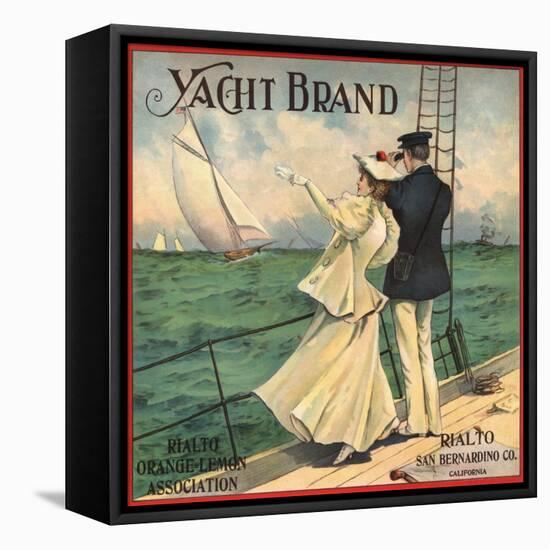 Yacht Brand - Rialto, California - Citrus Crate Label-Lantern Press-Framed Stretched Canvas