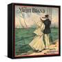 Yacht Brand - Rialto, California - Citrus Crate Label-Lantern Press-Framed Stretched Canvas