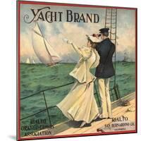 Yacht Brand - Rialto, California - Citrus Crate Label-Lantern Press-Mounted Art Print