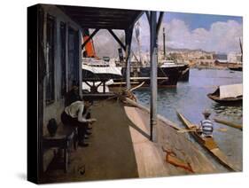 Yacht Club in Barcelona, 1890-1891 (Oil on Canvas)-Ramon Casas i Carbo-Stretched Canvas