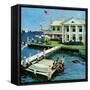 "Yacht Club," June 23, 1962-George Hughes-Framed Stretched Canvas