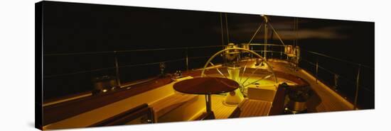 Yacht Cockpit at Night, Caribbean-null-Stretched Canvas