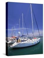 Yacht Harbor, Peloponnesos, Greece-Walter Bibikow-Stretched Canvas