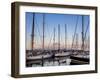 Yacht Harbour in Horta with Pico Mountain in the background, Faial Island, Azores, Portugal, Atlant-Karol Kozlowski-Framed Photographic Print