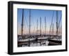 Yacht Harbour in Horta with Pico Mountain in the background, Faial Island, Azores, Portugal, Atlant-Karol Kozlowski-Framed Photographic Print