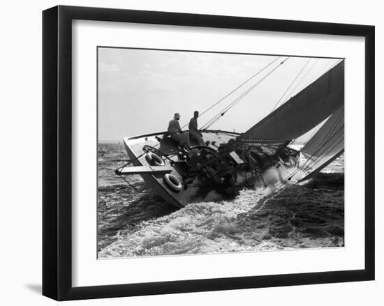 Yacht in Race, 1937-null-Framed Art Print