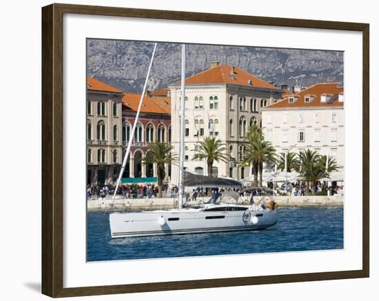 Yacht in Split Harbour, Dalmatian Coast, Croatia, Europe-Richard Cummins-Framed Photographic Print