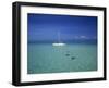 Yacht Moored in the North Sound, with Stringrays Visible Beneath the Water, Cayman Islands-Tomlinson Ruth-Framed Photographic Print