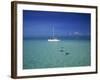 Yacht Moored in the North Sound, with Stringrays Visible Beneath the Water, Cayman Islands-Tomlinson Ruth-Framed Photographic Print