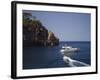 Yacht Moored Off Deia, Mallorca, Balearic Islands, Spain, Mediterranean, Europe-null-Framed Photographic Print