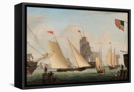 Yacht 'Northern Light' in Boston Harbor, 1845-Fitz Henry Lane-Framed Stretched Canvas