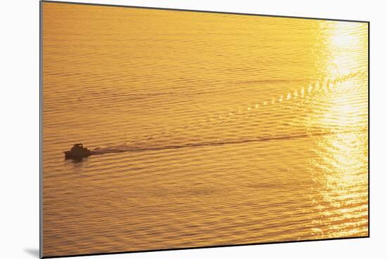 Yacht on Elliott Bay at Sunset-Paul Souders-Mounted Photographic Print