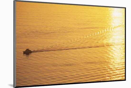 Yacht on Elliott Bay at Sunset-Paul Souders-Mounted Photographic Print